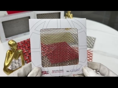 Tembaga stainless Woven Wire Mesh Laminated Glass Anti Acid 0,6mm