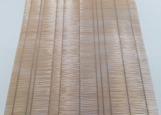 Warna Perunggu Daur Ulang 70% Kaca Laminated Wire Mesh Art Tembaga Woven