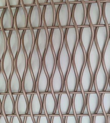 Rose Gold Steel Weave Arsitektur Woven Wire Mesh Dengan Painting Untuk Railing