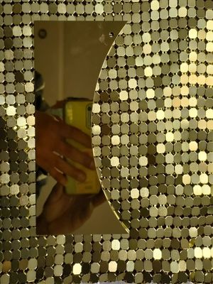 Shuolong Hotel Metal Sheet Cloth Dekoratif Baja Metal Sequin Cloth