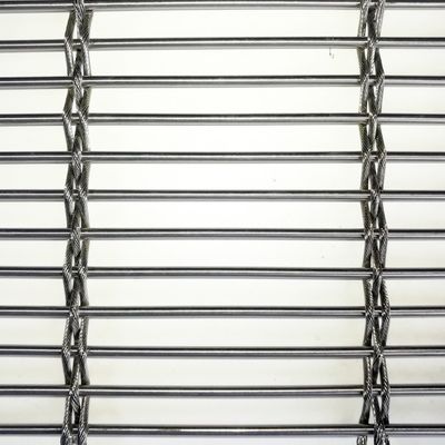 Tirai Mesh Logam Baja Rinsless untuk Bangunan Fasad Shading Ventilasi Menghemat Energi