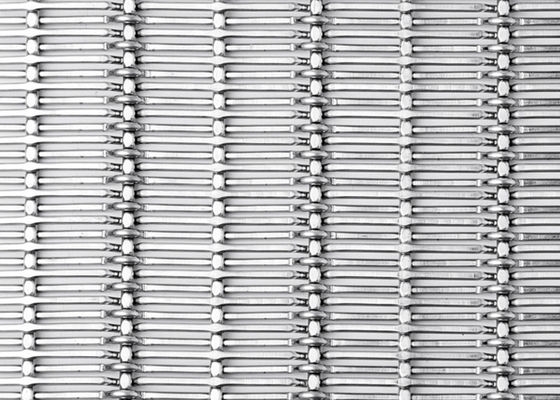 Lemari Dekoratif Warna Alami Stainless Steel Dan Noda Untuk Arsitektur Anyaman Wire Mesh