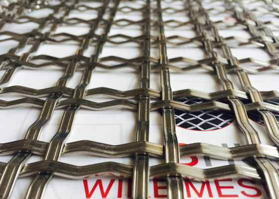 Double Flat Woven Wire Mesh Ukuran Layar Dekoratif Stainless Steel Anti Alkali