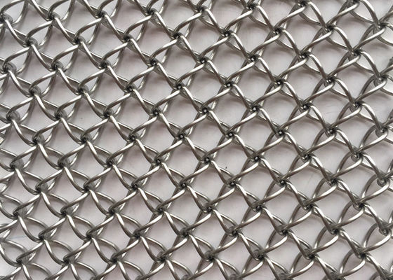 20m Fasad Warna Alami Crimped Woven Wire Mesh 2.5mm Titanium Plating