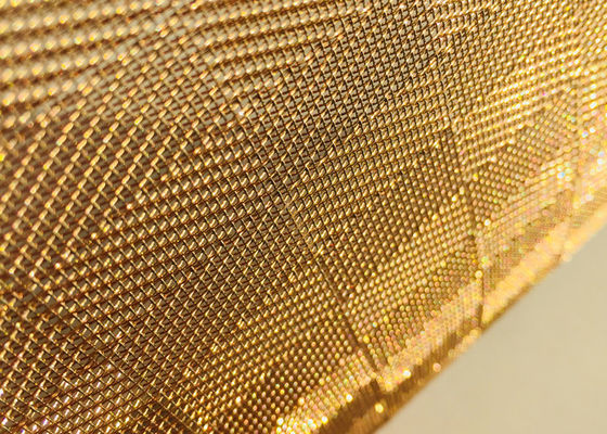 8ft Gold Glass Laminated Wire Mesh Antiwear Untuk Furnitur Dan Tangga