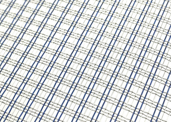 Kain Logam Wire Mesh Laminasi Kaca Berwarna Fleksibel