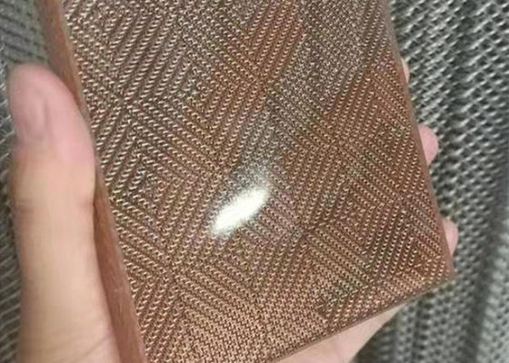 Seni Kuningan Woven Metal Glass Laminated Wire Mesh 0.5mm