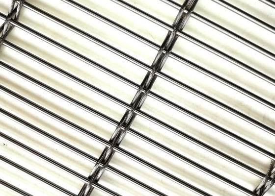 Ss 316 Kabel Fleksibel Arsitektur Metal Mesh Fasad Menggunakan Pembukaan 67%