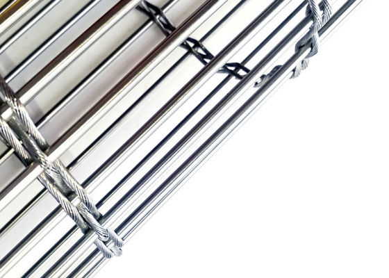 Ss 316 Kabel Fleksibel Arsitektur Metal Mesh Fasad Menggunakan Pembukaan 67%