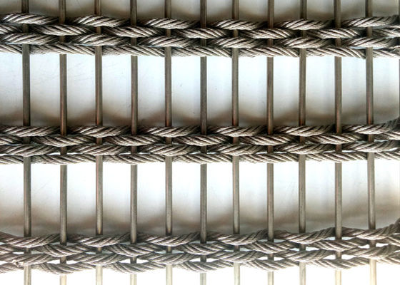 Tenunan Fleksibel 100x6m Stainless Steel Arsitektur Mesh Fabric Fasad