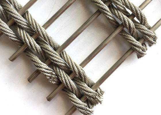 Tenunan Fleksibel 100x6m Stainless Steel Arsitektur Mesh Fabric Fasad