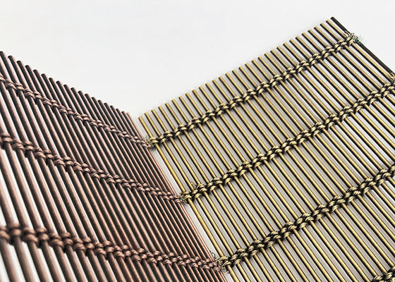 Kuningan Antik Ss316 Arsitektur Woven Metal Mesh Fleksibel Builing Facade Wire