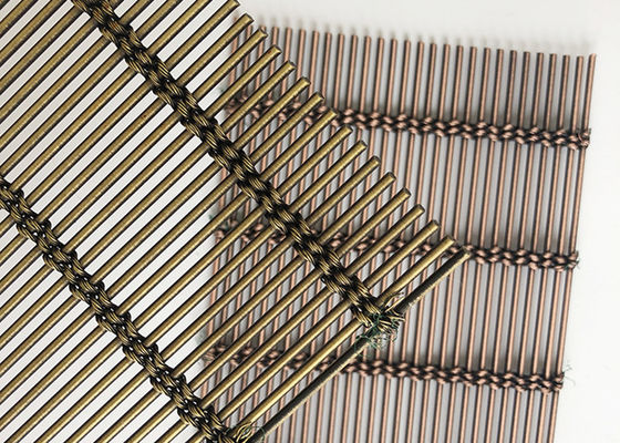 Kuningan Antik Ss316 Arsitektur Woven Metal Mesh Fleksibel Builing Facade Wire