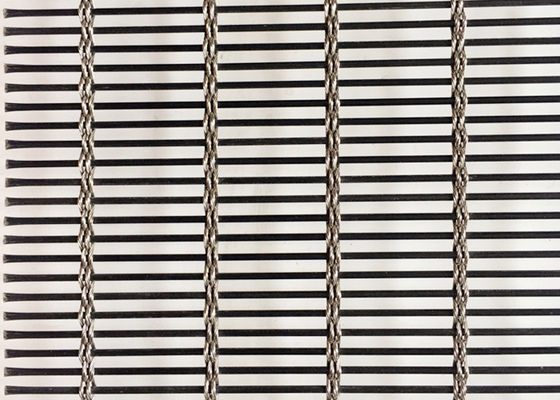 Fasad Bangunan Hitam Stainless Steel Arsitektur Kabel Mesh Logam 120m X 6m