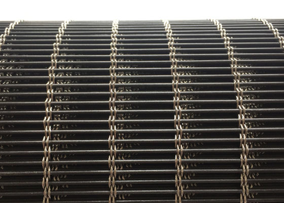 Fasad Bangunan Hitam Stainless Steel Arsitektur Kabel Mesh Logam 120m X 6m