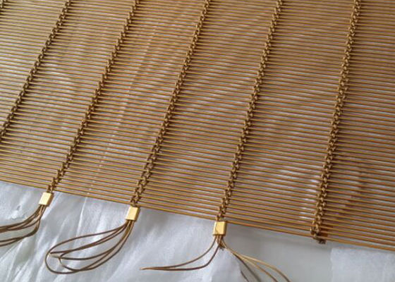 Warna Emas 316l Stainless Steel Arsitektur Mesh Dekoratif Cat Partisi Logam