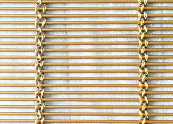 Warna Emas 316l Stainless Steel Arsitektur Mesh Dekoratif Cat Partisi Logam