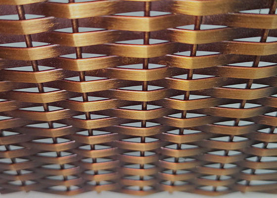 Anti Perunggu Dekoratif Lift Architectural Metal Mesh 6% Area Pembukaan
