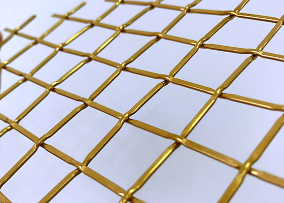 83% Warna Emas Arsitektur Woven Metal Mesh Untuk Kabinet Kain Stainless Steel