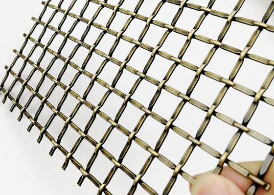 3.0m X 1.5m Woven Crimped Arsitektur Logam Mesh Dekoratif Kabinet Sisipan