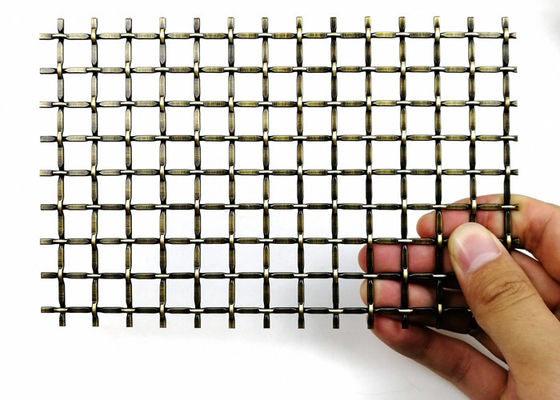 3.0m X 1.5m Woven Crimped Arsitektur Logam Mesh Dekoratif Kabinet Sisipan