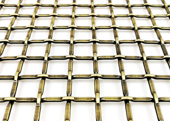 3.0m X 1.5m Woven Crimped Arsitektur Logam Mesh Dekoratif Kabinet Sisipan