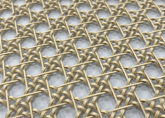 Cat Warna Emas Arsitektur Logam Mesh Stainless Steel Dekoratif Woven Wire