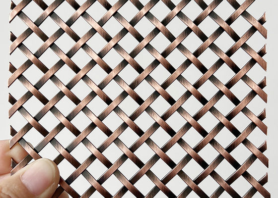 Warna Merah Tembaga Antik Stainless Steel Lock Crimp Woven Wire Untuk Rumah Docoration