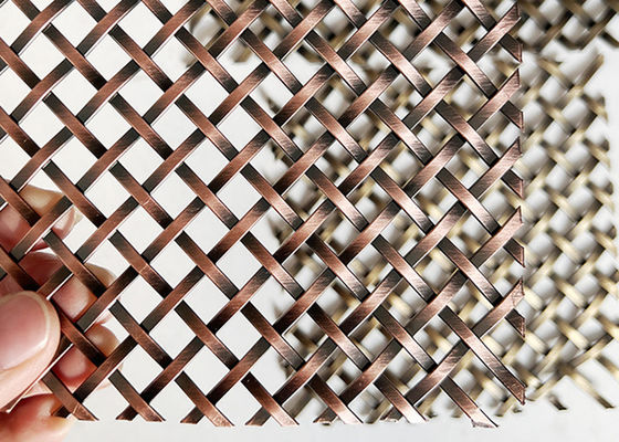 Warna Merah Tembaga Antik Stainless Steel Lock Crimp Woven Wire Untuk Rumah Docoration