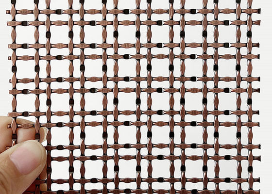 316 Stainless Steel Warna Merah Tembaga Antik Kunci Crimp Wire Mesh Untuk Plafon