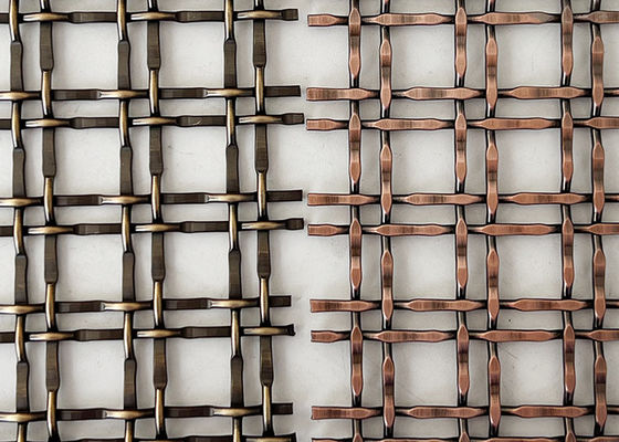 SS304 Antique Brass Decorative Lock Crimp Woven Wire Untuk Partisi