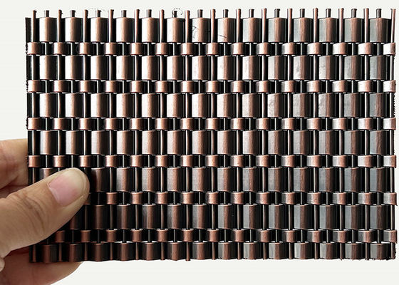 Kuningan Antik SS304 Kunci Hias Crimp Woven Wire Untuk Dinding Lift