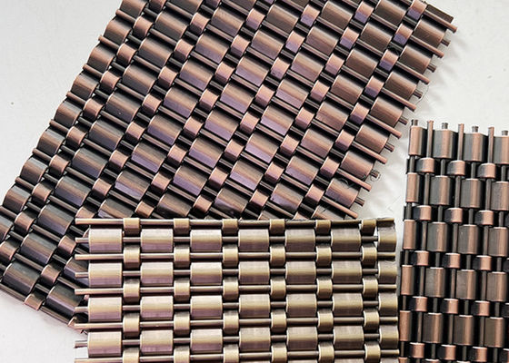 Kuningan Antik SS304 Kunci Hias Crimp Woven Wire Untuk Dinding Lift