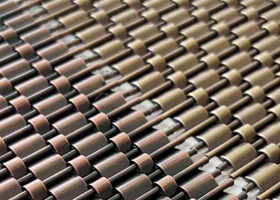 Kuningan Antik SS304 Kunci Hias Crimp Woven Wire Untuk Dinding Lift