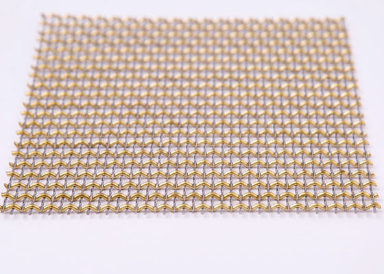 Brass Wire Decorative Woven Wire Mesh Woven Metal Mesh Untuk Furnitur 36m