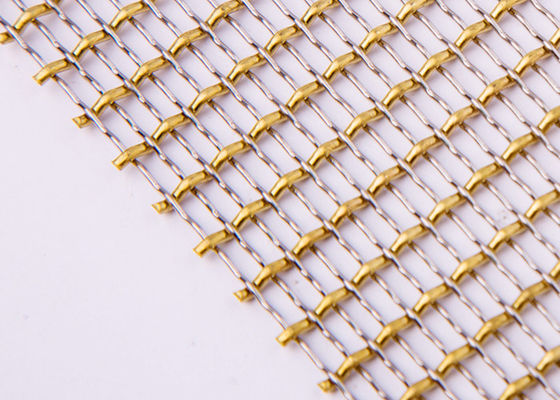 Brass Wire Decorative Woven Wire Mesh Woven Metal Mesh Untuk Furnitur 36m