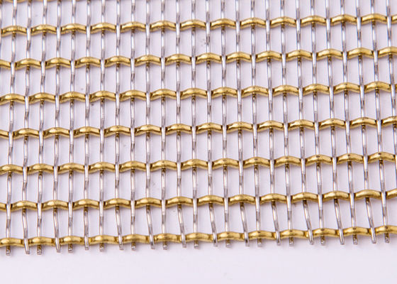 Brass Wire Decorative Woven Wire Mesh Woven Metal Mesh Untuk Furnitur 36m