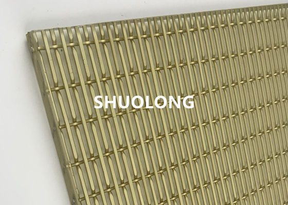 Kaca Aluminium Teroksidasi Laminasi Wire Mesh Warna Emas Untuk Kaca Sandwich