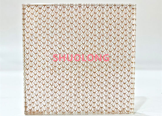 Perunggu Kaca Dilaminasi Wire Mesh Tembaga Menenun Kain Logam Untuk Desain Interior
