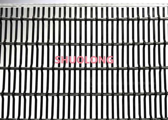 Warna Hitam Kaca Dilaminasi Wire Mesh Fleksibel Untuk Partisi