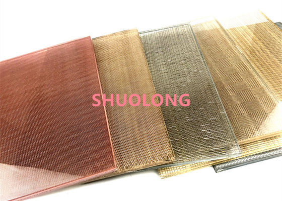 Warna Hitam Kaca Dilaminasi Wire Mesh Fleksibel Untuk Partisi