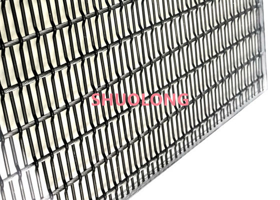 Warna Hitam Kaca Dilaminasi Wire Mesh Fleksibel Untuk Partisi