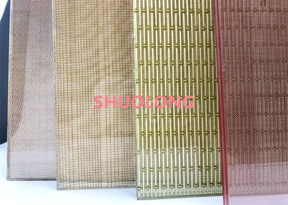 Stainless Steel Woven Laminated Glass Metal Mesh Dengan Wire Mesh Inter Layer