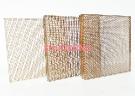 Wire Mesh Tembaga Hias Warna Perunggu Untuk Kaca Laminasi Seni