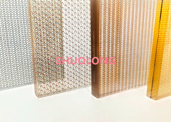 Wire Mesh Tembaga Hias Warna Perunggu Untuk Kaca Laminasi Seni
