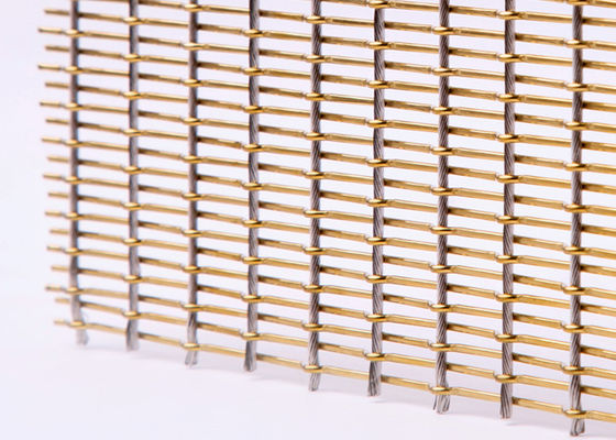 Stainless Steel Kain Mesh Logam Fleksibel Warna Perunggu Untuk Partisi