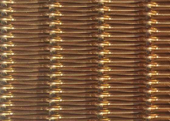 Warna Tembaga Kain Mesh Logam Fleksibel Stainless Steel Untuk Penutup Dinding