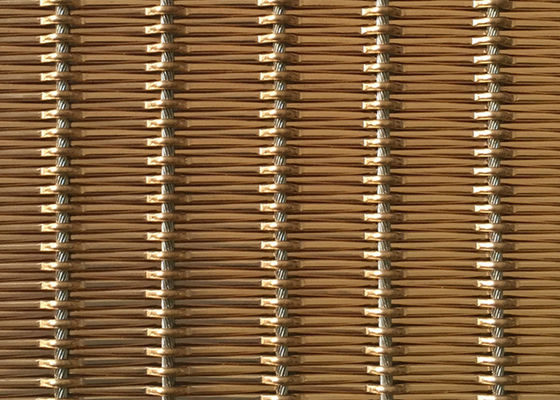 Warna Tembaga Kain Mesh Logam Fleksibel Stainless Steel Untuk Penutup Dinding