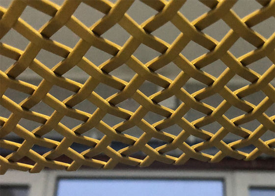 Warna Emas Arsitektur Logam Mesh Stainless Steel Lebar 0,5m-2,0m