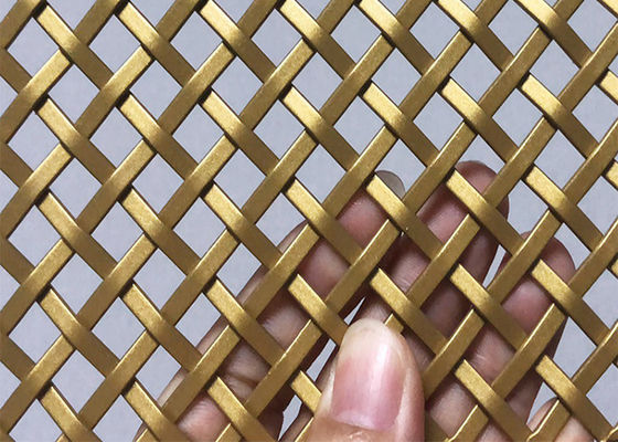 Warna Emas Arsitektur Logam Mesh Stainless Steel Lebar 0,5m-2,0m